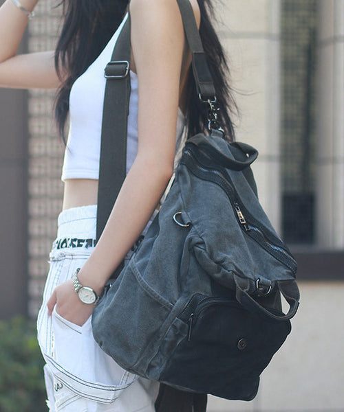 Fashion Brown Solid Durable Patchwork Canvas Backpack Bag MM070 Bag-BGS240620