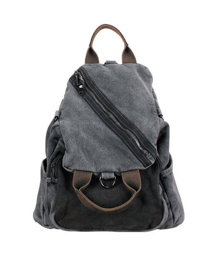 Fashion Brown Solid Durable Patchwork Canvas Backpack Bag MM070 Bag-BGS240620