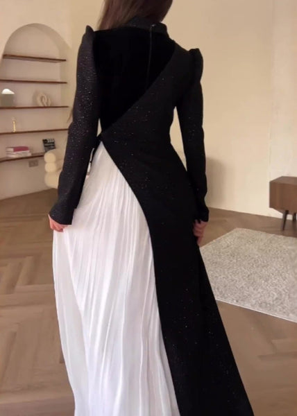 Fashion Colorblock Patchwork Wrinkled Fake Two Piece Dress WO053 OM-ZS241108