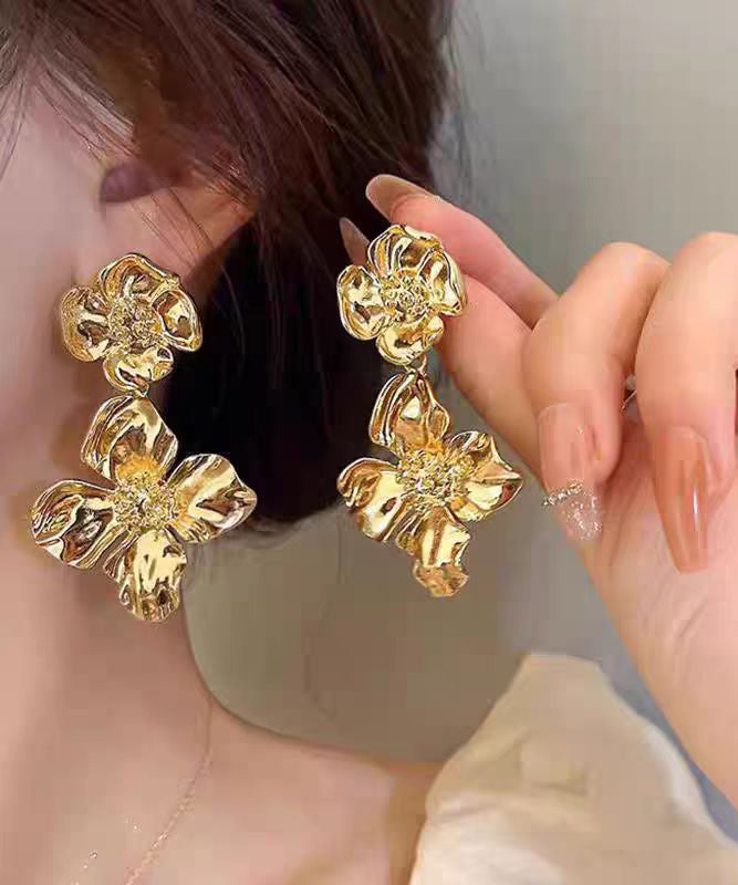 Stud Ancient Fashion Earrings Floral Gold FashionChic