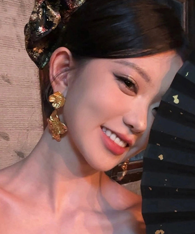 Stud Ancient Fashion Earrings Floral Gold FashionChic