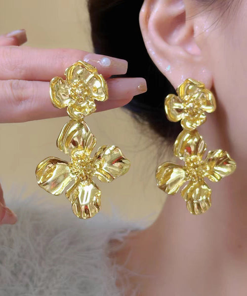 Stud Ancient Fashion Earrings Floral Gold FashionChic