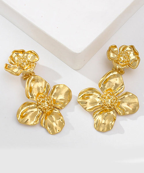 Stud Ancient Fashion Earrings Floral Gold FashionChic