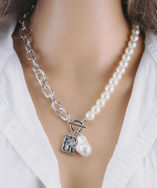 Pearl Chain Metal Women Gold For Baroque Necklace Fashion FashionChic