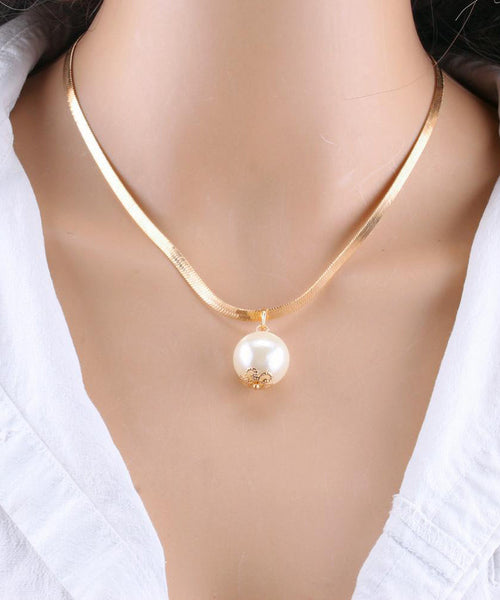 Pearl Chain Metal Women Gold For Baroque Necklace Fashion FashionChic