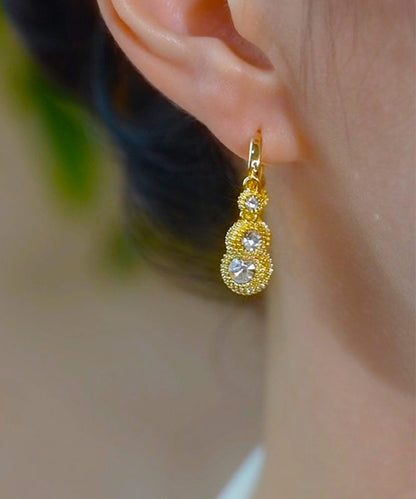 Fashion Gold Copper Alloy Zircon Durian Hoop Earrings EY002 ABC