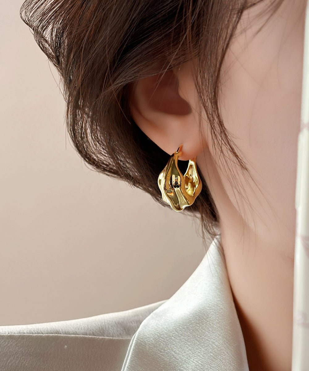 Overgild Gold Earrings Copper Fashion Hoop FashionChic