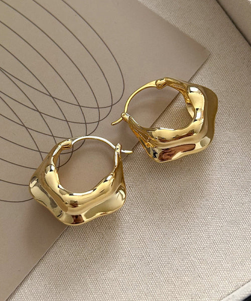 Overgild Gold Earrings Copper Fashion Hoop FashionChic