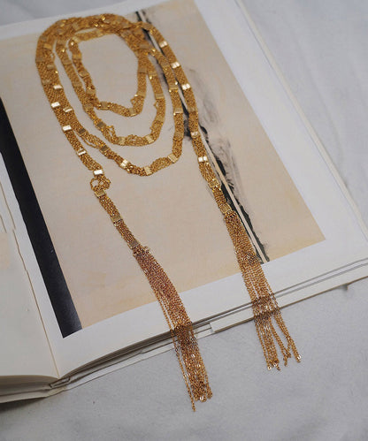 Fashion Gold Copper Overgild Multi Layer Tassel Pendant Necklace YA024 ABC