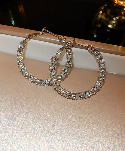 Fashion Gold Copper Zircon Hoop Earrings ZZ023 JEW-EAR240613