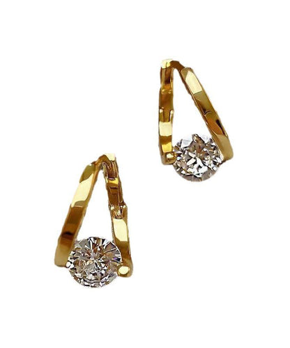 Fashion Gold Sterling Silver Alloy Zircon Hoop Earrings KX1056 Ada Fashion