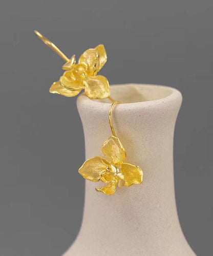 Fashion Gold Sterling Silver Overgild Floral Drop Earrings QQ004 JEW-EAR240811