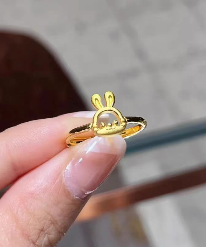 Fashion Gold Sterling Silver Overgild Little Rabbit Rings GH1043 Ada Fashion