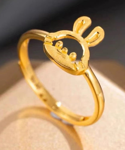 Fashion Gold Sterling Silver Overgild Little Rabbit Rings GH1043 Ada Fashion