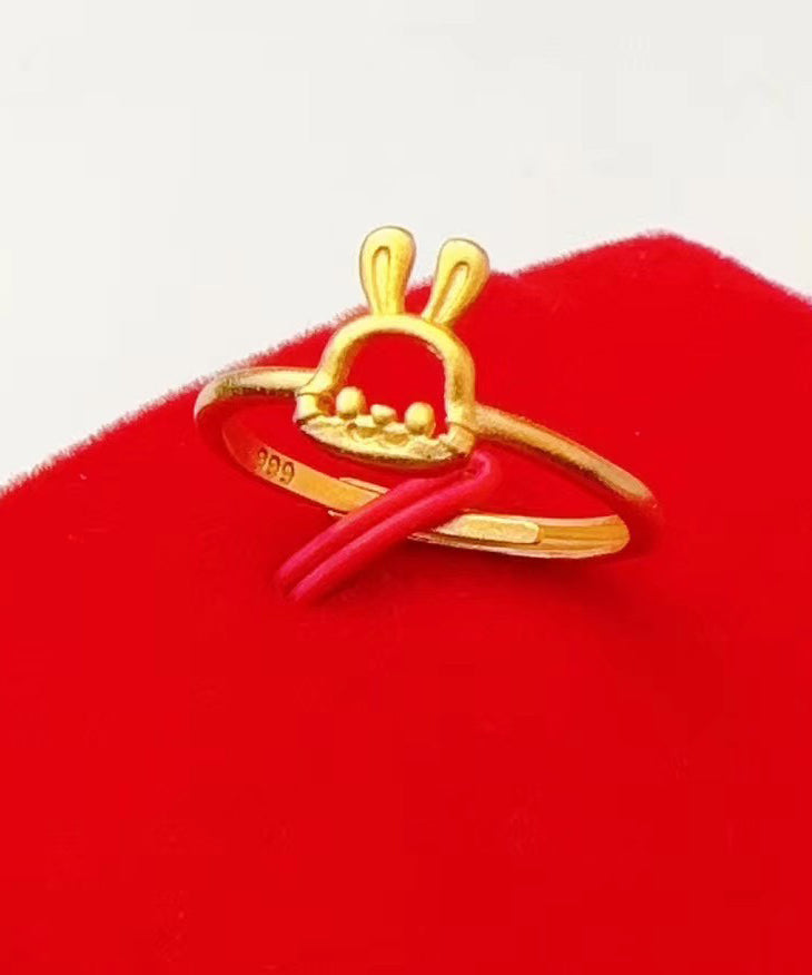 Fashion Gold Sterling Silver Overgild Little Rabbit Rings GH1043 Ada Fashion