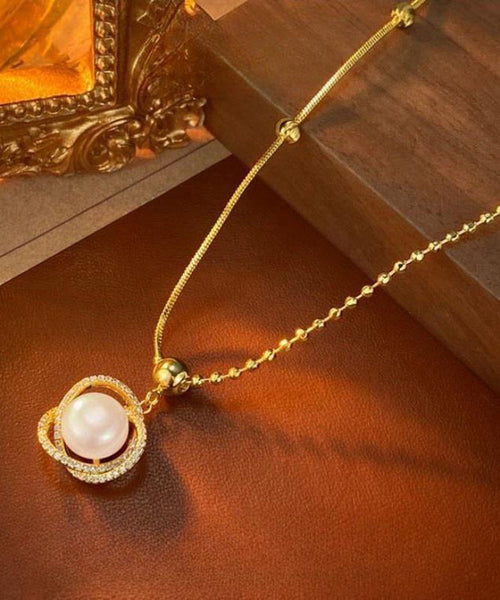 Silver Fashion Overgild Zircon Pendant Pearl Sterling Gold FashionChic