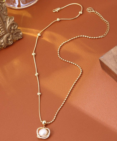 Silver Fashion Overgild Zircon Pendant Pearl Sterling Gold FashionChic