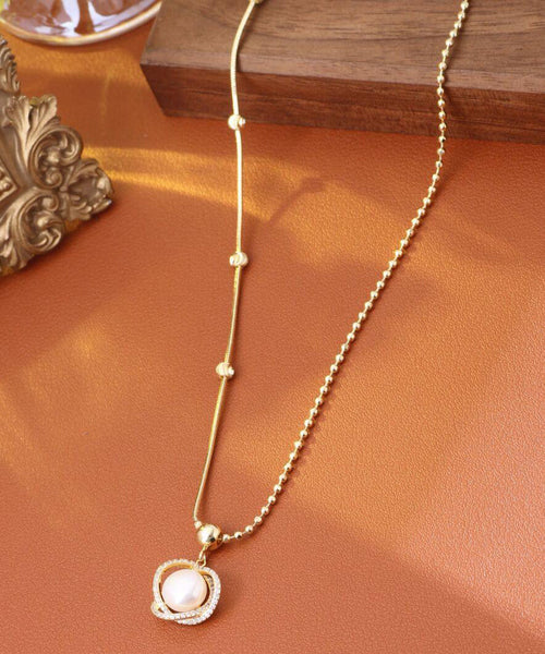 Silver Fashion Overgild Zircon Pendant Pearl Sterling Gold FashionChic