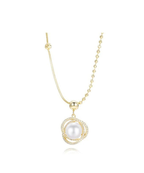 Silver Fashion Overgild Zircon Pendant Pearl Sterling Gold FashionChic