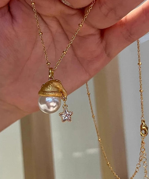 Fashion Overgild Star Sterling Gold Santa's Silver Pearl Zircon FashionChic