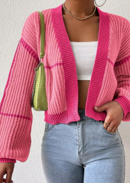 Fashion Green Striped Knit Short Cardigan Fall QY013 BB-ZS-WM-NCT241002