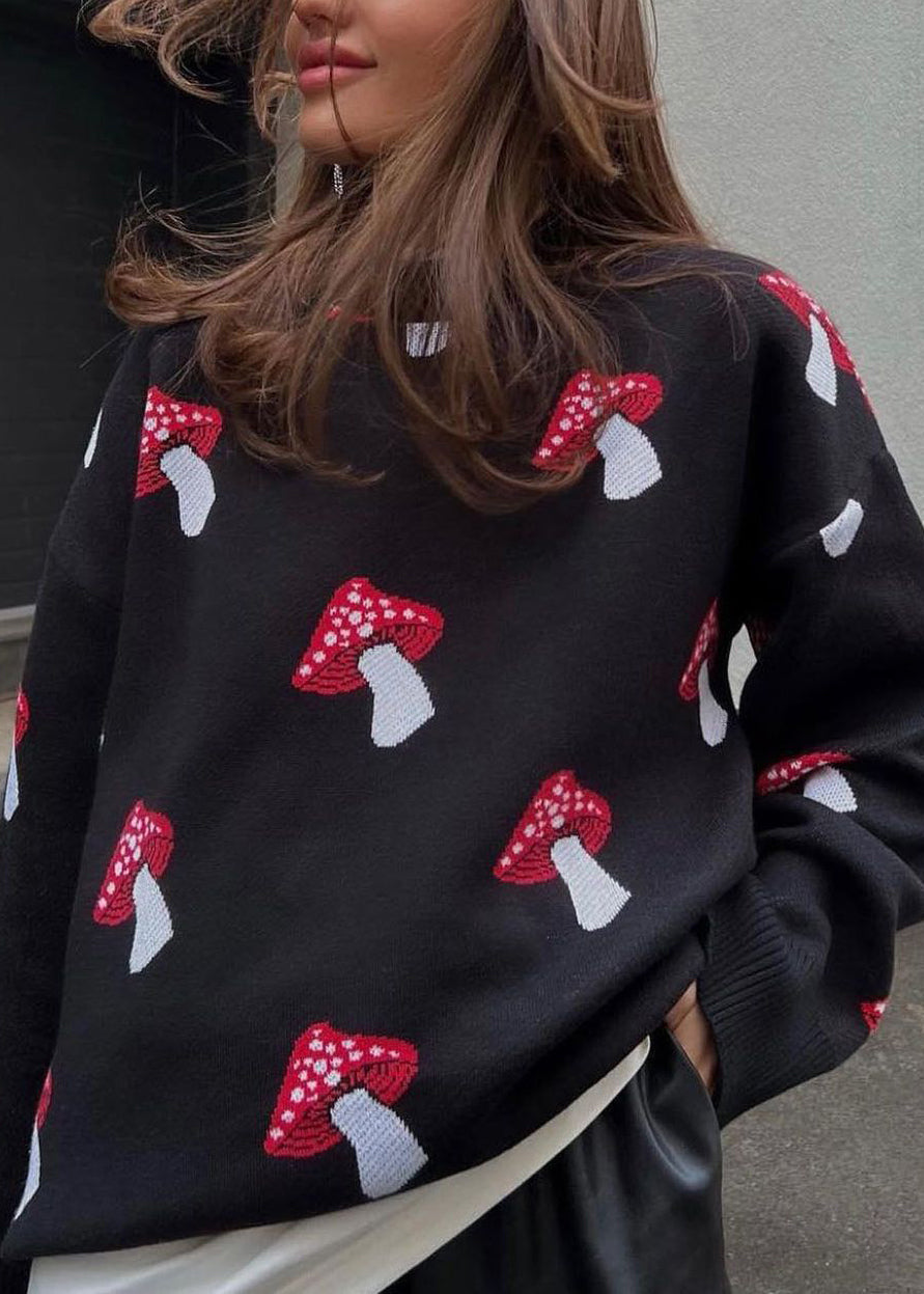 Fashion Grey O Neck Jacquard Thick Knit Sweater Fall QY020 BB-ZS-WM-NTP241002