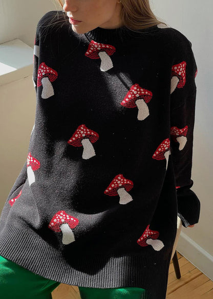 Fashion Grey O Neck Jacquard Thick Knit Sweater Fall QY020 BB-ZS-WM-NTP241002