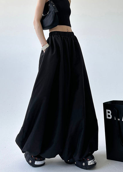 Fashion Grey Pockets Elastic Waist Lantern Pants Fall RU009 ABC