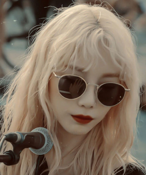 Fashion Grey Small Face Round Frame Hong Kong Wind Anti UV High Quality Sunglasses XS1050 Ada Fashion