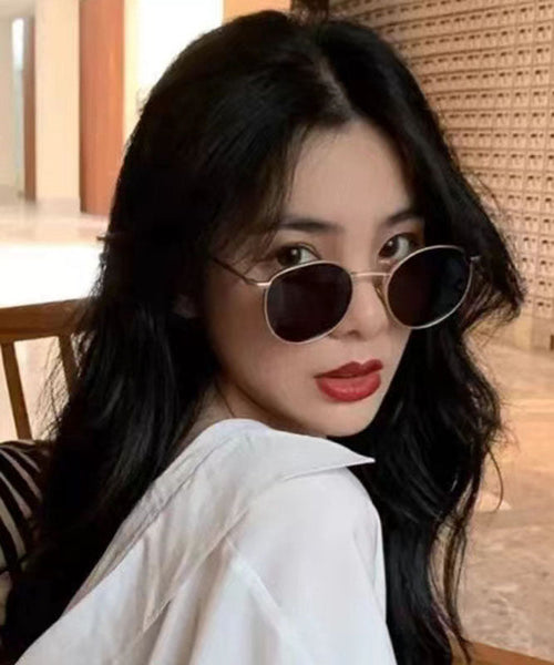 Fashion Grey Small Face Round Frame Hong Kong Wind Anti UV High Quality Sunglasses XS1050 Ada Fashion