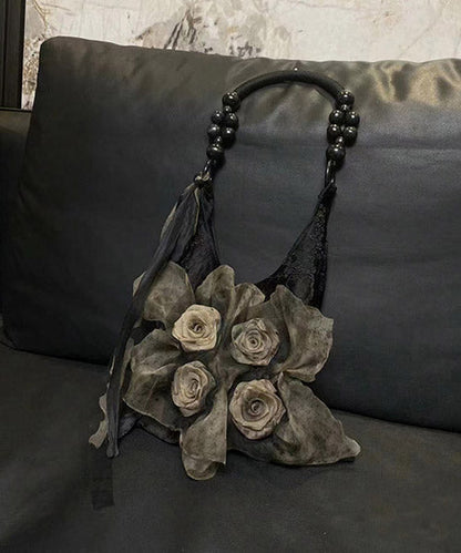 Fashion Khaki Tie Dye Floral Cotton Satchel Handbag QF010 Bag-BGS241017