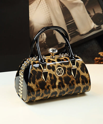 Bag Zircon Leather Calf Fashion Tote Leopard FashionChic