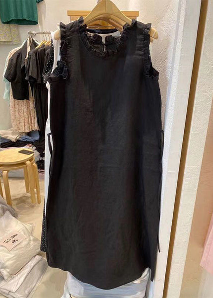 Fashion Loose Beige Ruffled Cotton Dresses Summer WW1020 Ada Fashion