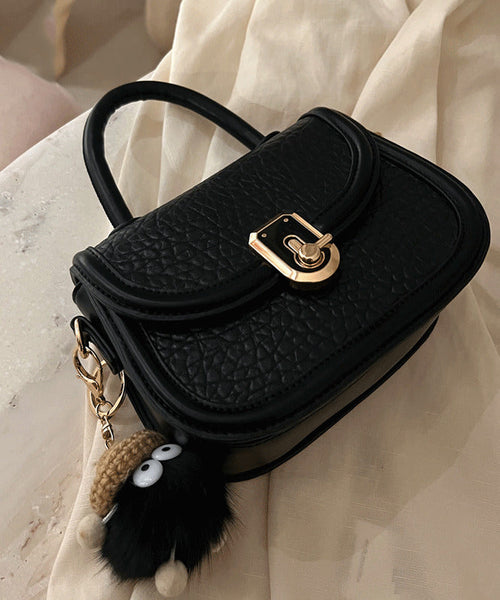 Fashion Milk White Cute Little Doll Faux Leather Mini Tote Handbag MM003 Bag-BGS240620