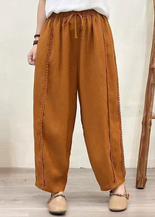 Lace Pants Patchwork Orange Oversized Summer Fashion FashionChic