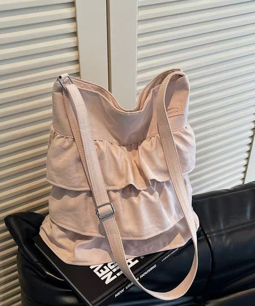 Shoulder Fashion Patchwork Pink Canvas Bags Ruffled FashionChic
