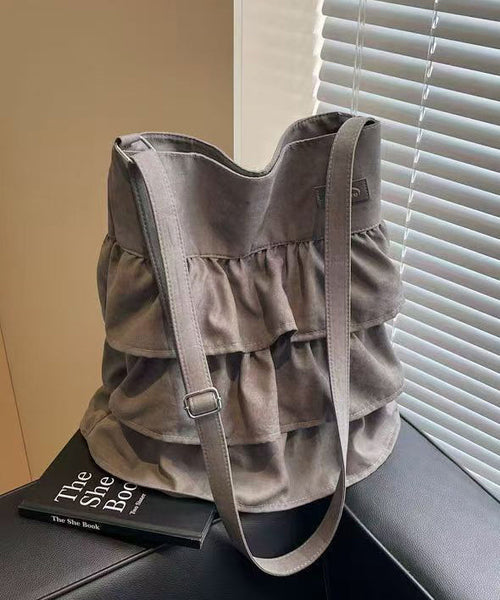 Shoulder Fashion Patchwork Pink Canvas Bags Ruffled FashionChic