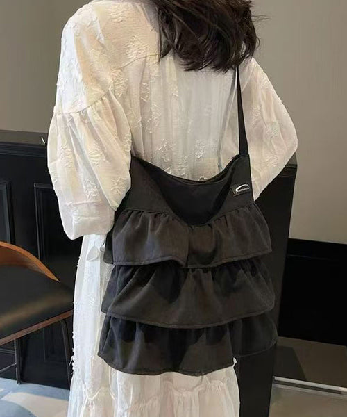 Shoulder Fashion Patchwork Pink Canvas Bags Ruffled FashionChic