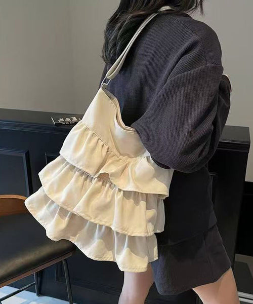 Shoulder Fashion Patchwork Pink Canvas Bags Ruffled FashionChic