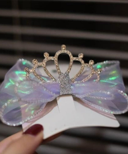 Fashion Purple Alloy Zircon Bow Girls Hairpin YG028 ABC