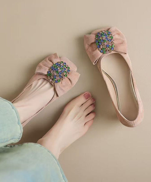 Fashion Purple Bow Zircon Splicing Chunky High Heels YC020 ABC