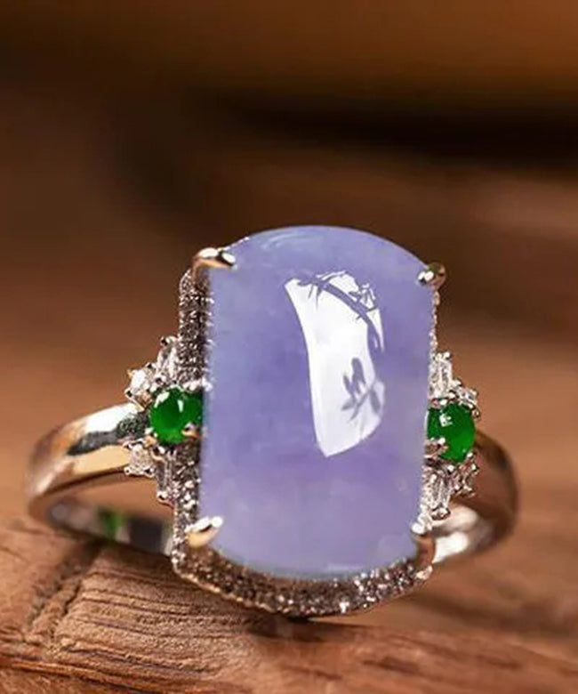 Fashion Purple Sterling Silver Overgild Gem Stone Rings AC1051 Genistyle Shop