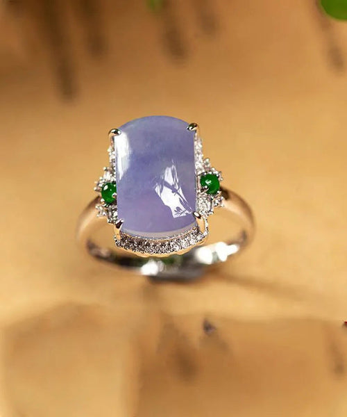 Fashion Purple Sterling Silver Overgild Gem Stone Rings AC1051 Genistyle Shop