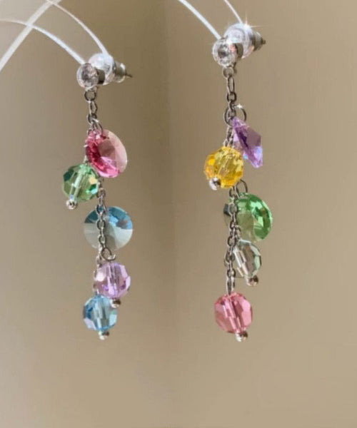 Copper Tassel Fashion Zircon Earrings Drop Overgild Rainbow FashionChic