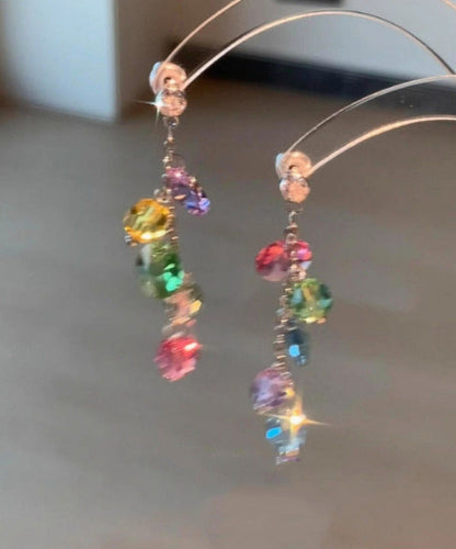 Copper Tassel Fashion Zircon Earrings Drop Overgild Rainbow FashionChic