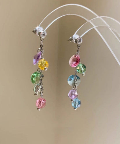 Copper Tassel Fashion Zircon Earrings Drop Overgild Rainbow FashionChic