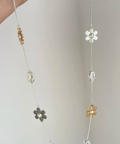 Gratuated Fashion Bead Rainbow Alloy Floral Necklace Metal Zircon FashionChic