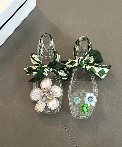 Red Flower Flats Square Out Shoes Fashion Toe Hollow FashionChic