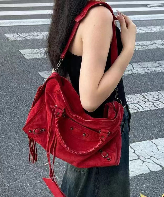 Fashion Red Large Capacity Faux Leather Satchel Bag Handbag SX1028 Ada Fashion