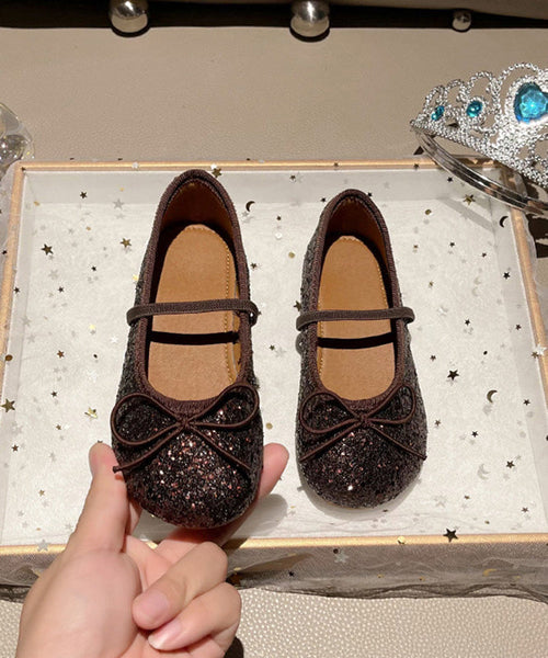 Lace Up Sequins Loafers Red Kids Penny Fashion FashionChic